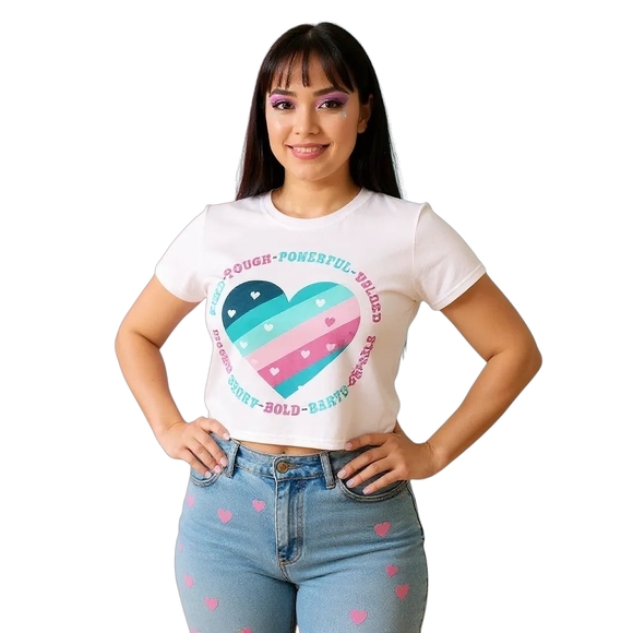 Transgender Trans Pride Cropped T-Shirt - Picture 10 of 12